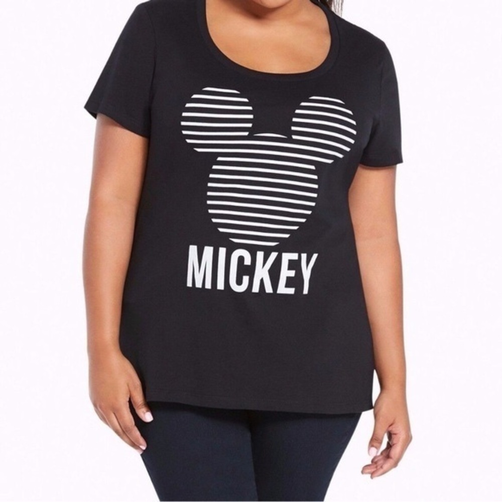 Women’s torrid 1 Striped Disney Mickey Mouse Super Soft Knit Tee 1X 14 16